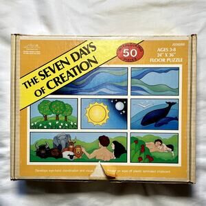 Vintage 1990 Seven Days Of Creation 50 Piece Floor Puzzle, Complete